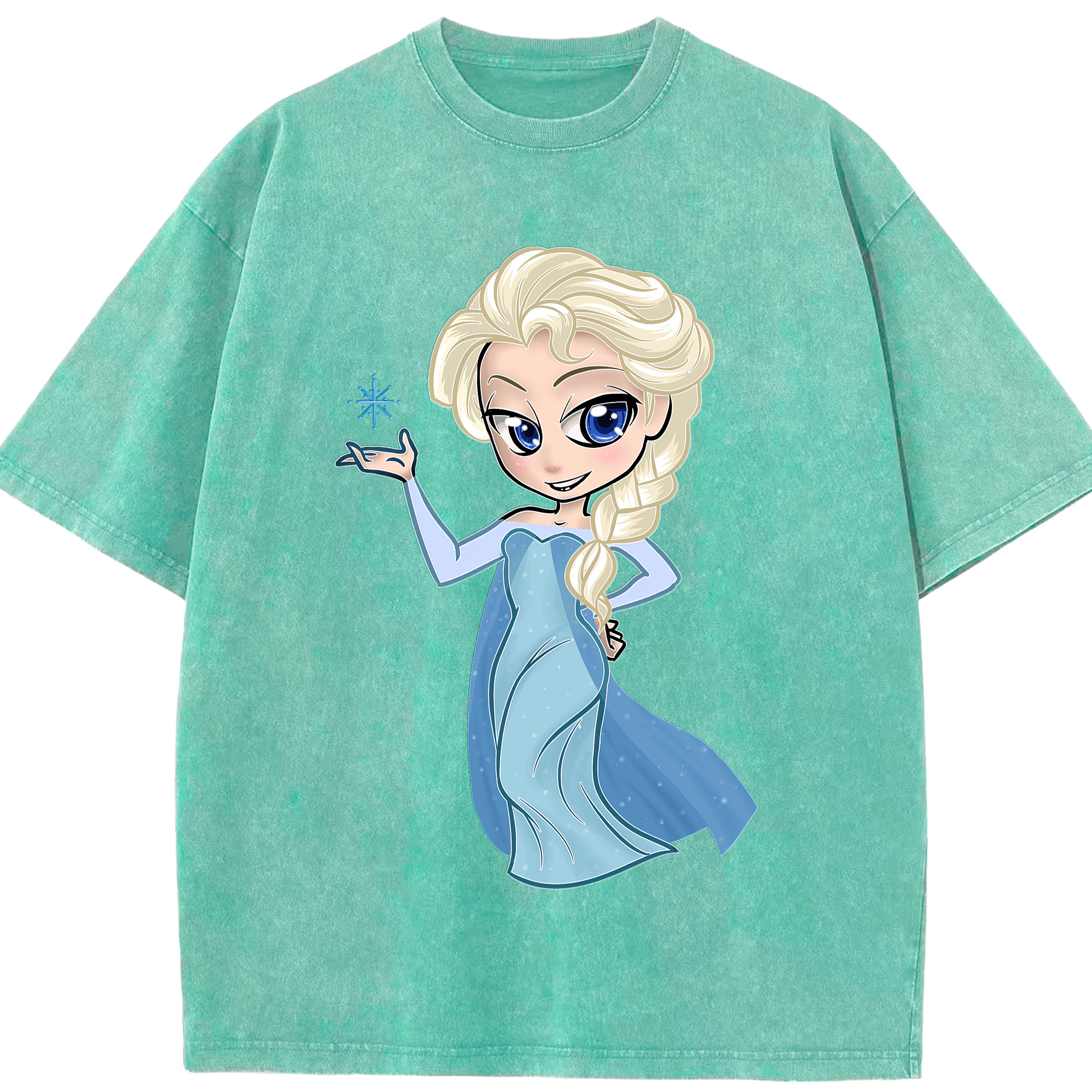 （画像用） アナと雪の女王 アンナ エルサ Frozen Anna Elsa 綿100% ヴィンテージ風 半袖Tシャツ（フロントプリント）